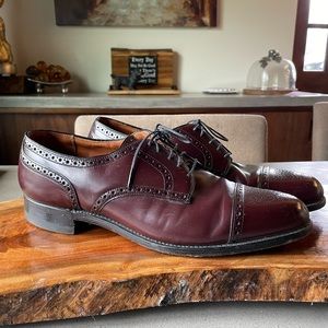 Men’s leather Walk-Over Burgundy/Brown Size 11 1/2 Oxford by Les E Keith